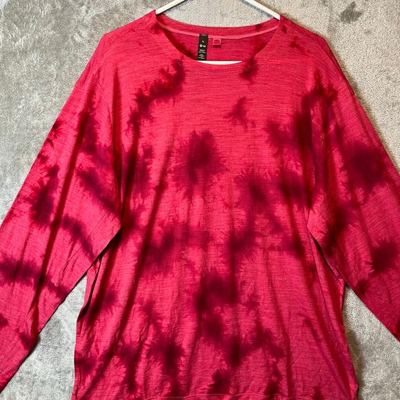 Lululemon Lab Wool Blend Tie Dye Long Sleeve Shirt Mimic Tie Dye Pink Red XL‎ - Picture 2 of 6
